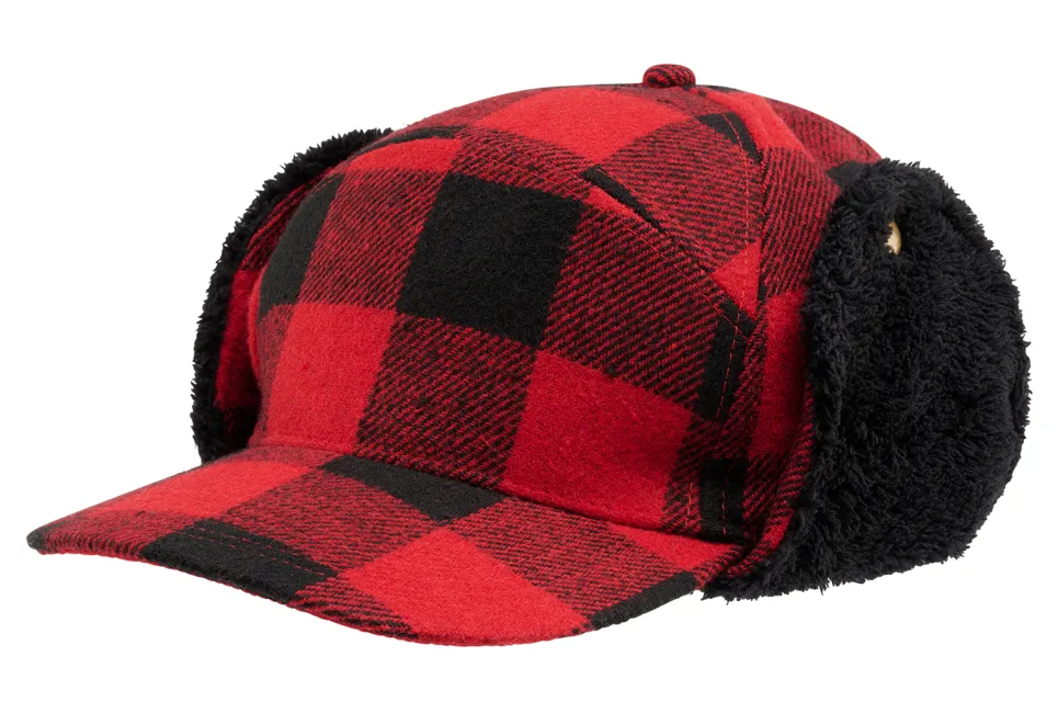 Brandit Lumberjack Wintermütze, rot-schwarz